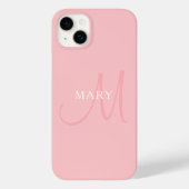 Elegant Name Monogram | Lichtroze Case-Mate iPhone Case (Achterkant)