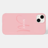 Elegant Name Monogram | Lichtroze Case-Mate iPhone Case (Achterkant (horizontaal))