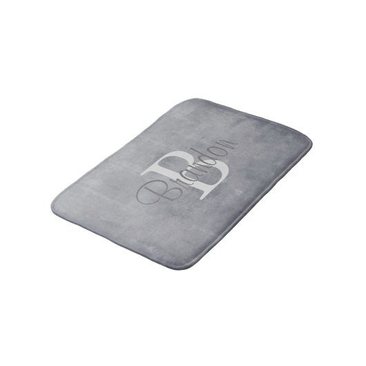 Elegant name monogram rustic Gray Badmat (Gekanteld)