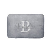 Elegant name monogram rustic Gray Badmat (Voorkant)