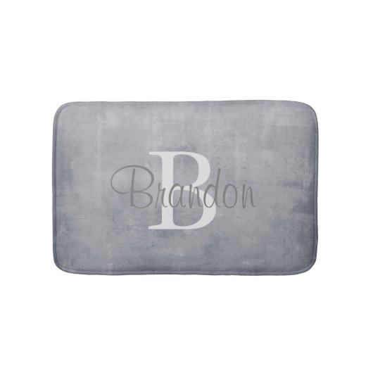 Elegant name monogram rustic Gray Badmat (Voorkant)