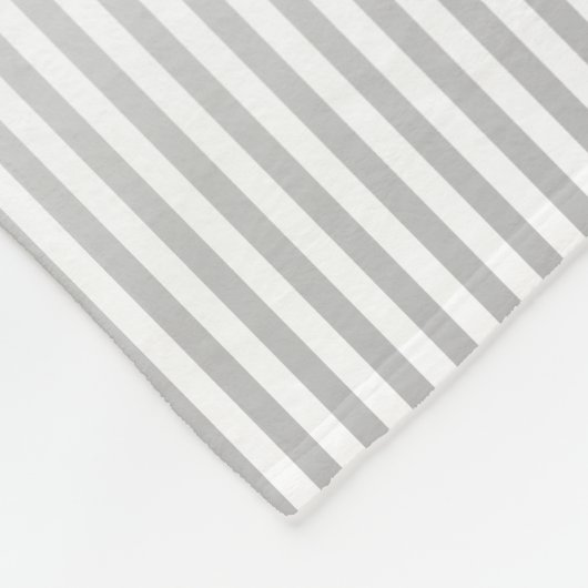 Elegant Name Monogram & Thin Gray Ombre Stripes Fleece Deken (Hoek)