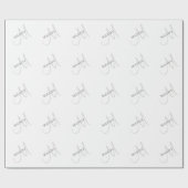 Elegant Name Monogram & White & Grey Cadeaupapier (Vlak)