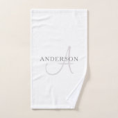 Elegant Name Monogram | Wit en grijs Bad Handdoek (Handdoek)