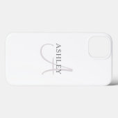 Elegant Name Monogram | Wit en grijs Case-Mate iPhone Case (Achterkant (horizontaal))