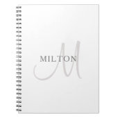 Elegant Name Monogram | Wit en grijs Notitieboek (Voorkant)