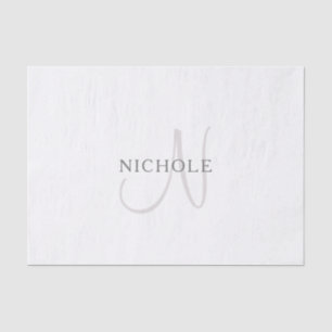 Elegant Name Monogram   Wit en grijs Tissuepapier