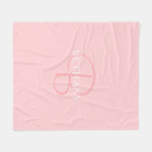 Elegant Name Monogram | wit en roze Fleece Deken (Voorkant (Horizontaal))