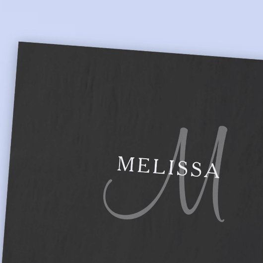 Elegant Name Monogram | Zwart wit en grijs Tissuepapier