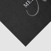 Elegant Name Monogram | Zwart wit en grijs Tissuepapier (Detail)