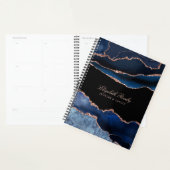 Elegant Name Navy Blue Roos Gold Geode Business Planner (Display)