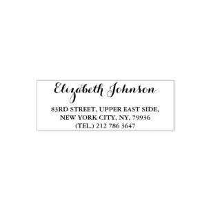 Elegant Name Return Address Mobile Number Aangepas Zelfinktende Stempel