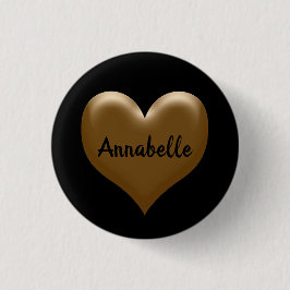 Elegant Named Heart of Gold Ronde Button 3,2 Cm