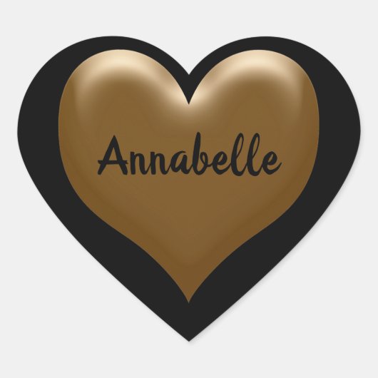 Elegant Named Heart of Gold Sticker (Voorkant)