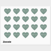 Elegant Names Dusty Green Wedding Seal Hart Sticker (Vel)