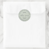 Elegant Names Pastel Green Wedding Return Address Ronde Sticker (Tas)