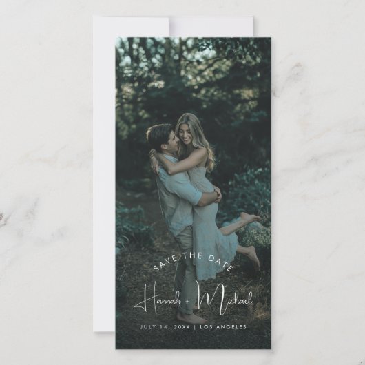 Elegant Names Script Modern Wedding Photo Bookmark Save The Date (Voorkant)