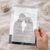 Elegant NAMES script Vellum Overlay Photo Wedding Kaart