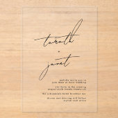 Elegant NAMES | Stijlvol zwart-withuwelijk Acryl Uitnodigingen (Voorkant)