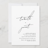 Elegant NAMES | Stijlvol zwart-withuwelijk Kaart (Voorkant)