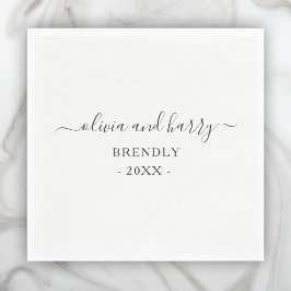 Elegant Names Wedding Paper Napkins Servet