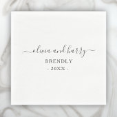 Elegant Names Wedding Paper Napkins Servet