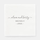 Elegant Names Wedding Paper Napkins Servet (Voorkant)