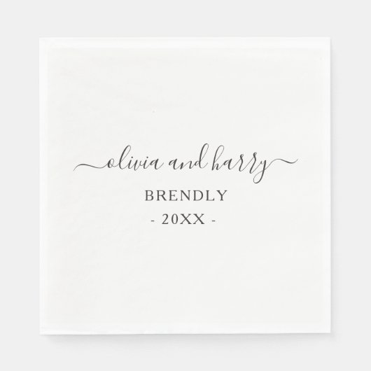 Elegant Names Wedding Paper Napkins Servet (Voorkant)