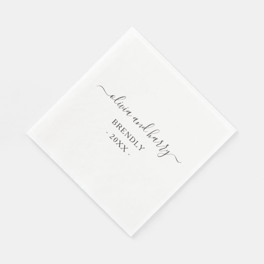 Elegant Names Wedding Paper Napkins Servet (Hoek)