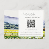 Elegant Napa Valley Vineyard Wedding QR Code RSVP Informatiekaartje (Voorkant)