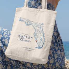 Elegant Naples Florida bruiloft welkom Canvas tas