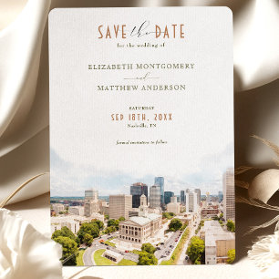 Elegant Nashville, Tennessee Save-the-Date Kaart