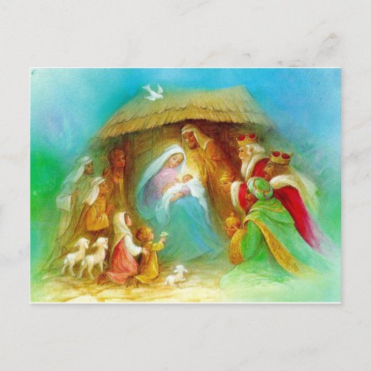 Elegant Natitivity scene, Mary Jesus Joseph Briefkaart (Voorkant)
