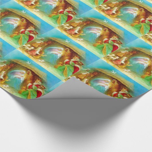 Elegant Natitivity scene, Mary Jesus Joseph Cadeaupapier (Hoek)