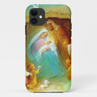 Elegant Natitivity scene, Mary Jesus Joseph iPhone 11 Hoesje