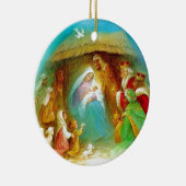 Elegant Natitivity scene, Mary Jesus Joseph Keramisch Ornament (Rechts)