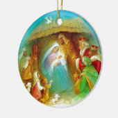Elegant Natitivity scene, Mary Jesus Joseph Keramisch Ornament (Links)