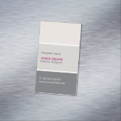 Elegant Natural Color Stripes Interior Designer Magnetisch Visitekaartje (Voorbeeld)