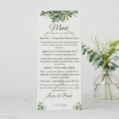 Elegant Natural Greenery Foliage Wedding Menu (Staand voorkant)