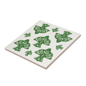 Elegant natural greenery folk art birds Italian Tegeltje (Zijkant)