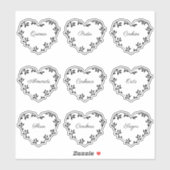 Elegant Natural Leaf Heart Kitchen Pantry Labels (Vel)