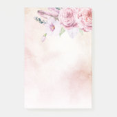 Elegant Natural Waterverf Boho Floral & Feathers Post-it® Notes (Voorkant)