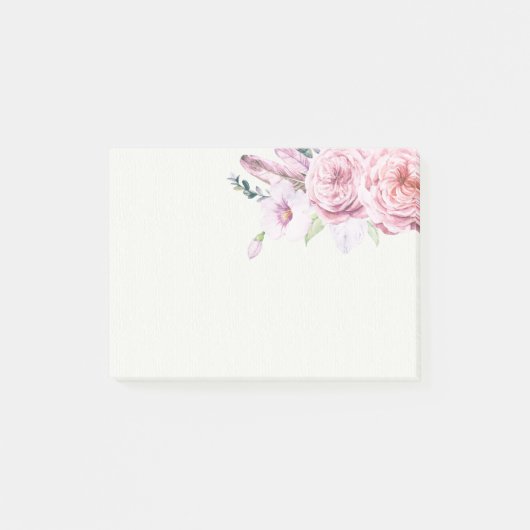 Elegant Natural Waterverf Boho Floral Post-it® Notes (Voorkant)
