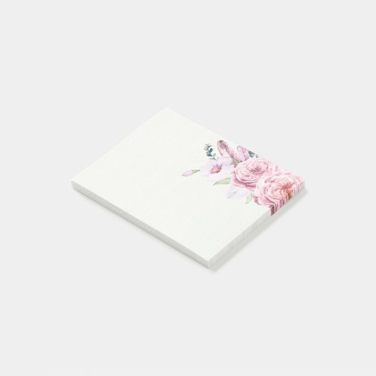 Elegant Natural Waterverf Boho Floral Post-it® Notes (Schuin)