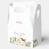 Elegant Natural White Rose Peony Floral Wedding Bedankdoosjes (Geopend)