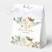 Elegant Natural White Rose Peony Floral Wedding Bedankdoosjes (Voorkant Zijde)