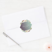 Elegant Natural White Rose Peony Floral Wedding Ronde Sticker (Envelop)