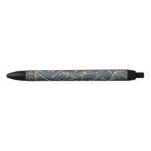 Elegant Nature Branches Pattern Blue Monogram Zwarte Inkt Pen (Voorkant)
