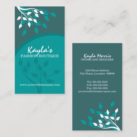 Elegant Natuur Design Visitekaartje (Voorkant / Achterkant)