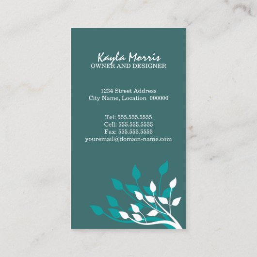 Elegant Natuur Design Visitekaartje (Achterkant)